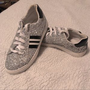 Silver Glitter Sneakers